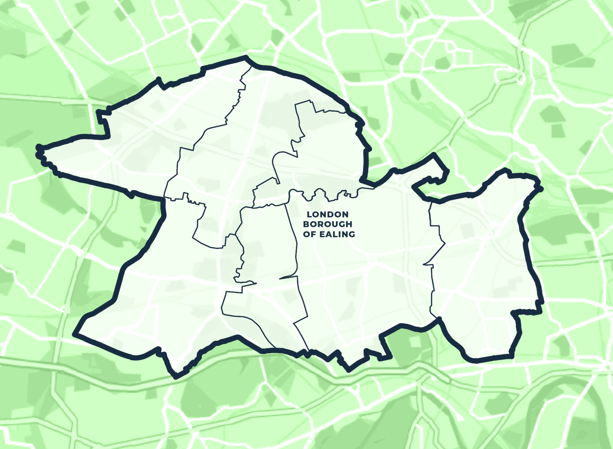 A map showing the location of london.